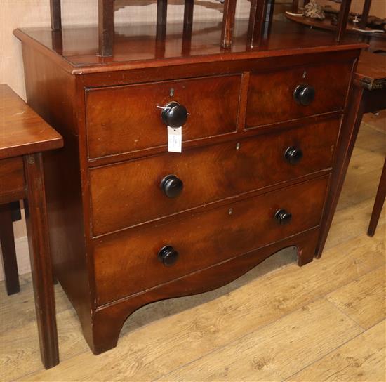 A Victorian mahogany chest of four drawers W.97cm